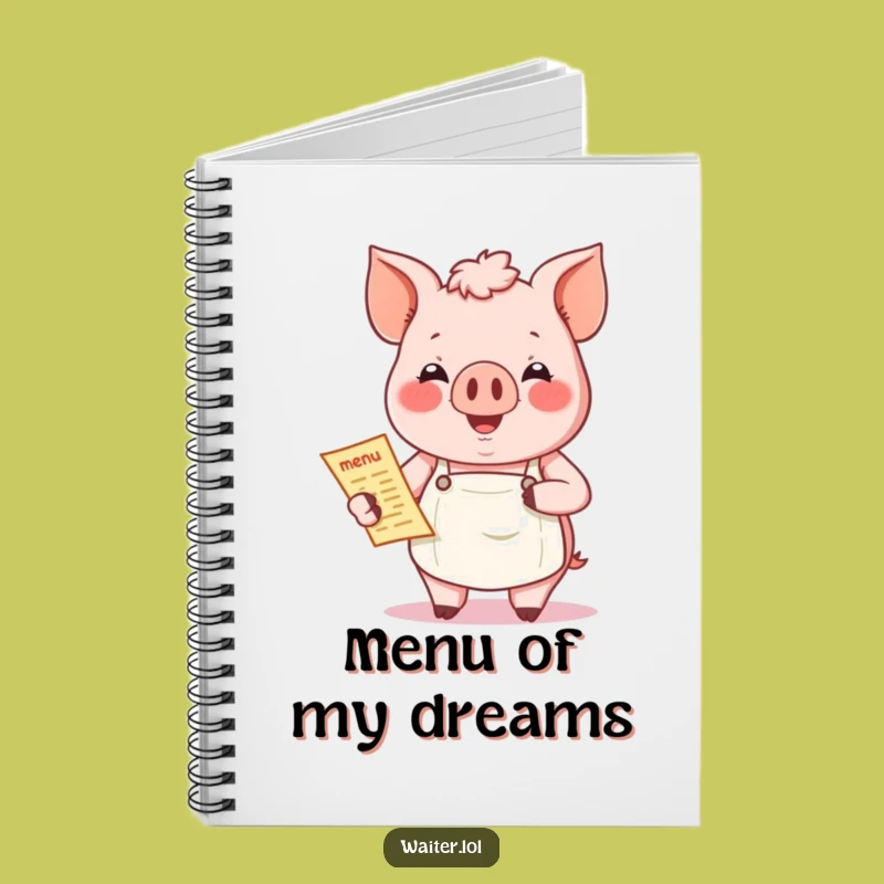 Funny Pig Menu Notebook: Jot Down Delicious Ideas, Perfect Gift