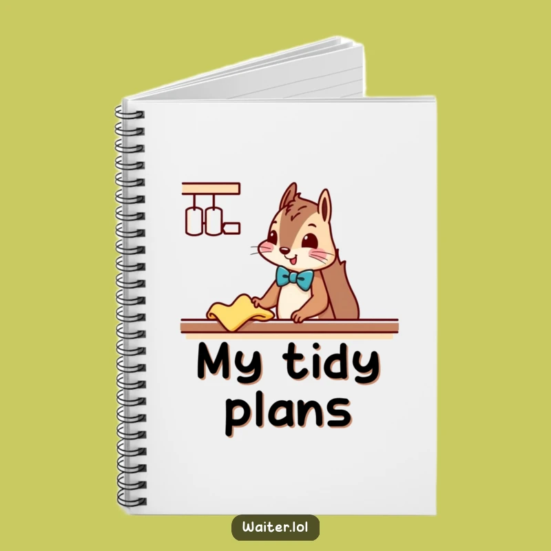 Funny Squirrel Cleaner Notebook: Organize Your Thoughts with a Bowtie Squirrel, Great Funny Gift