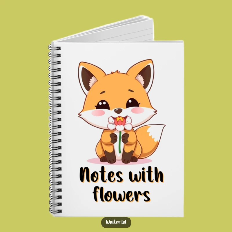 Funny Fox Flower Delivery Notebook - Beaming Journal for Happy Thoughts