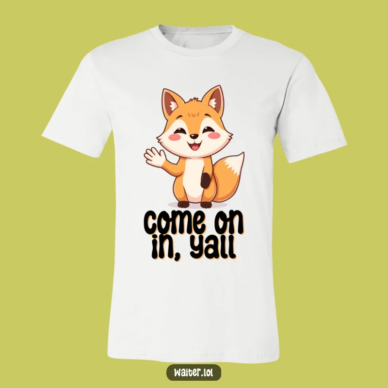 Funny Friend Fox T-Shirt: Warm Welcome Design, Comfy & Humorous Apparel