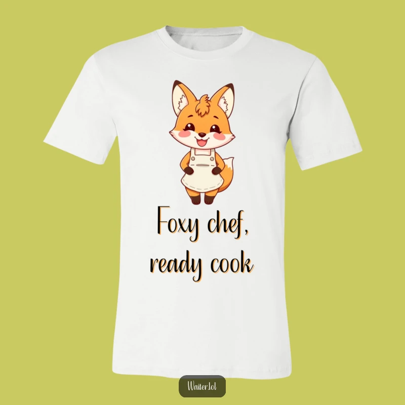 Funny Fox Apron T-Shirt: Charming Smiling Fox, Great Casual Wear