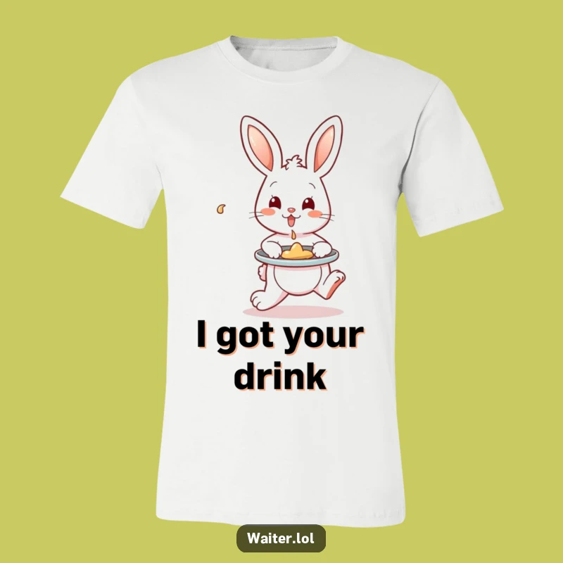 Funny Bunny Spill Master T-Shirt: Careful Delivery, Ideal Funny Gift for Service Humor!