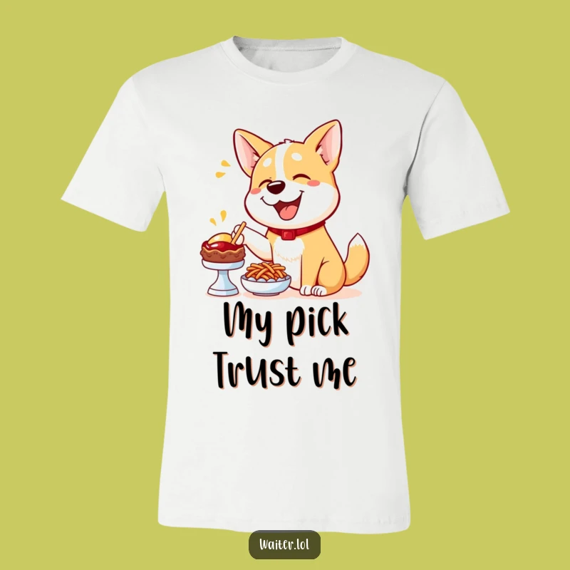 Funny Dog Menu T-Shirt: Happy Pup Pointing, Hilarious Foodie Shirt, Perfect Dog Gift
