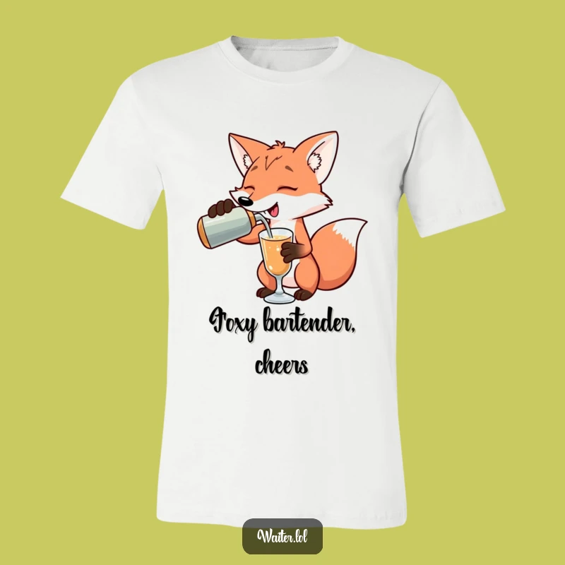 Funny Fox Bartender T-Shirt: Exaggerated Pour Art, Stylish Fox Tee, Perfect Funny Gift