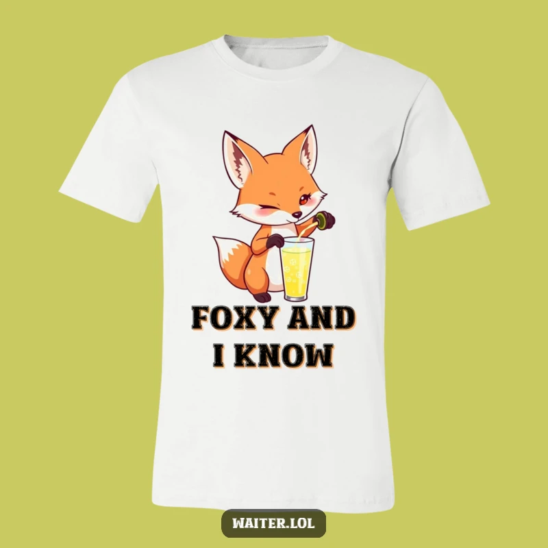 Funny Fox Pouring Drink T-Shirt - Sly Animal Graphic Tee, Perfect Gift!