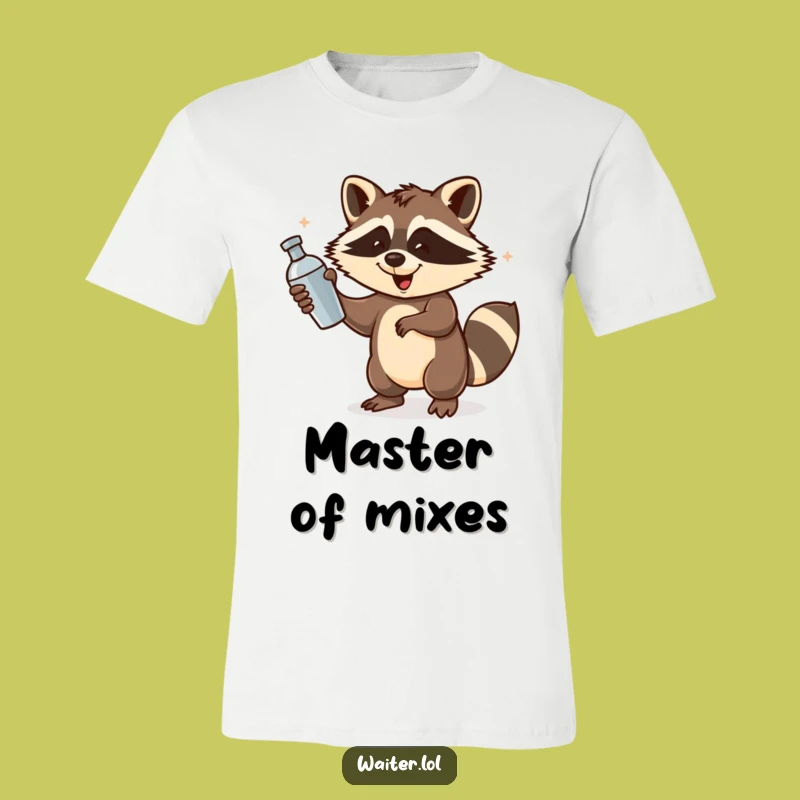Funny Raccoon Bartender T-Shirt: Energetic Shakin’ Raccoon, Hilarious Shirt, Perfect Gift