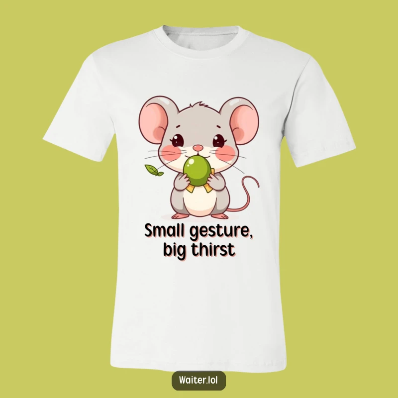 Funny Tiny Mouse Olive Shirt, Wear This Polite Bow for a Laugh!