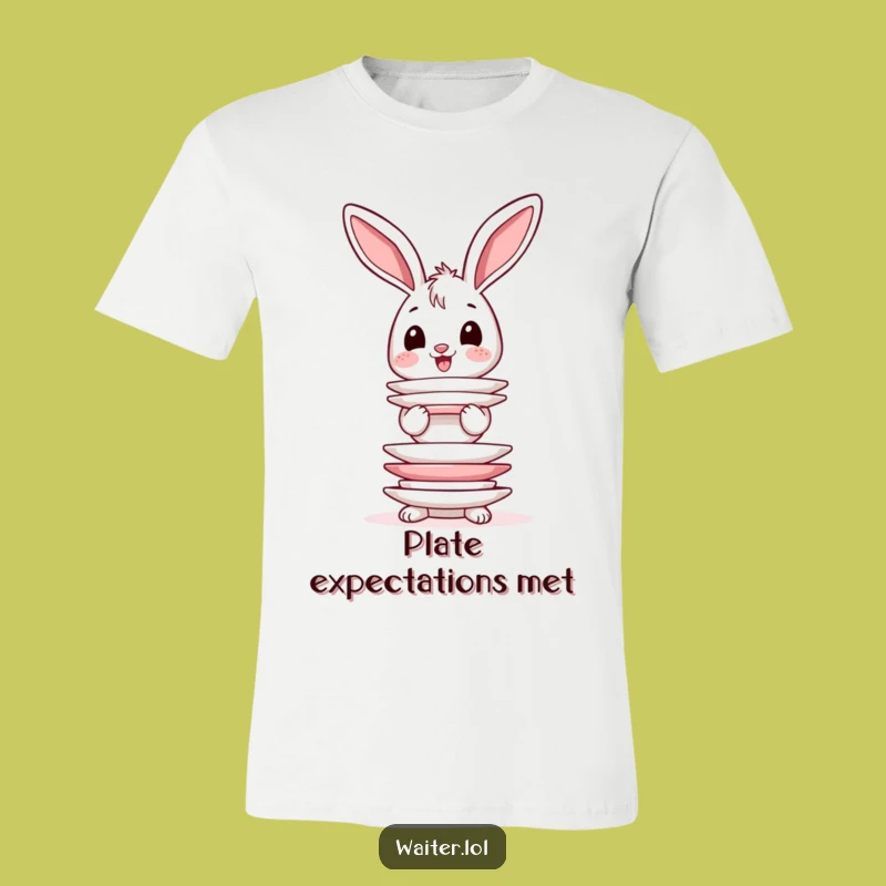 Funny Wobbly Bunny Plate Juggling T-Shirt - Cute Humor Tee