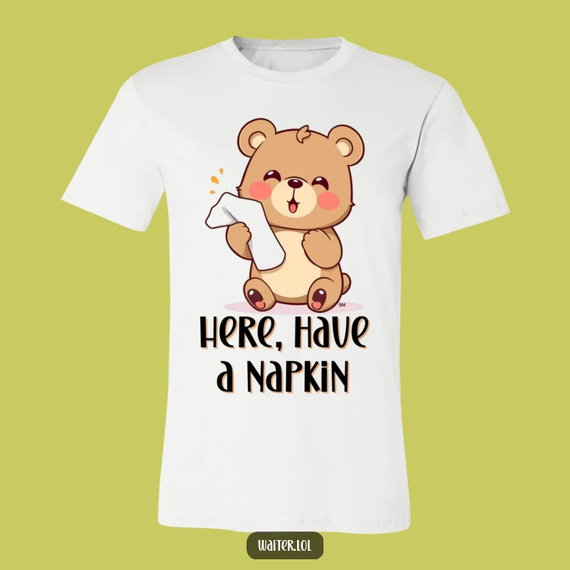 Funny Bear Flourish Tee: Enthusiastic Hospitality T-Shirt Fun