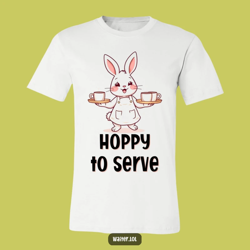Funny Bunny Barista T-Shirt - Cheerful Coffee Lover Tee