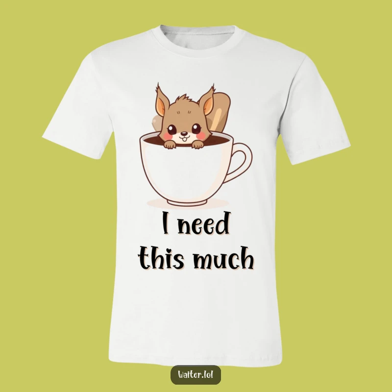 Funny Squirrel T-Shirt: Curious Peeking Design, Hilarious Coffee Lover Tee