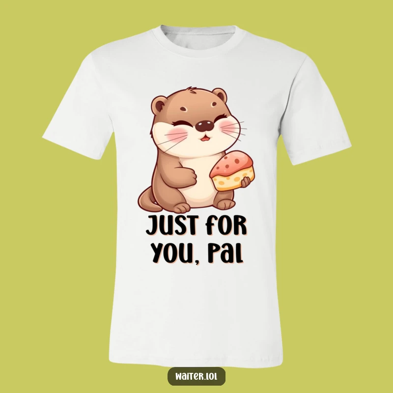 Funny Otter Pastry T-Shirt: Cute Winking Otter with a Treat, Hilarious Shirt, Perfect Gift