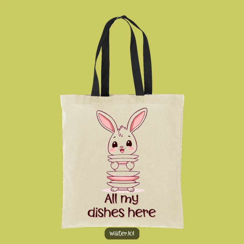 Funny Bunny Plate Carrier Tote Bag - Wobbly Ear Charm