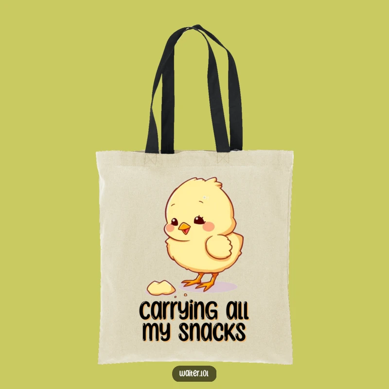 Funny Chick Pecking Tote Bag: Carry Your Snacks & Smiles