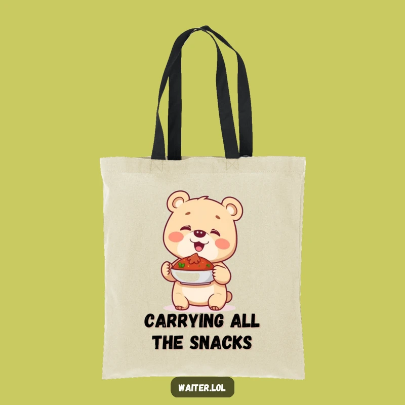 Funny Giggling Bear Cub Tote Bag - Carry Your Laughs Proudly!