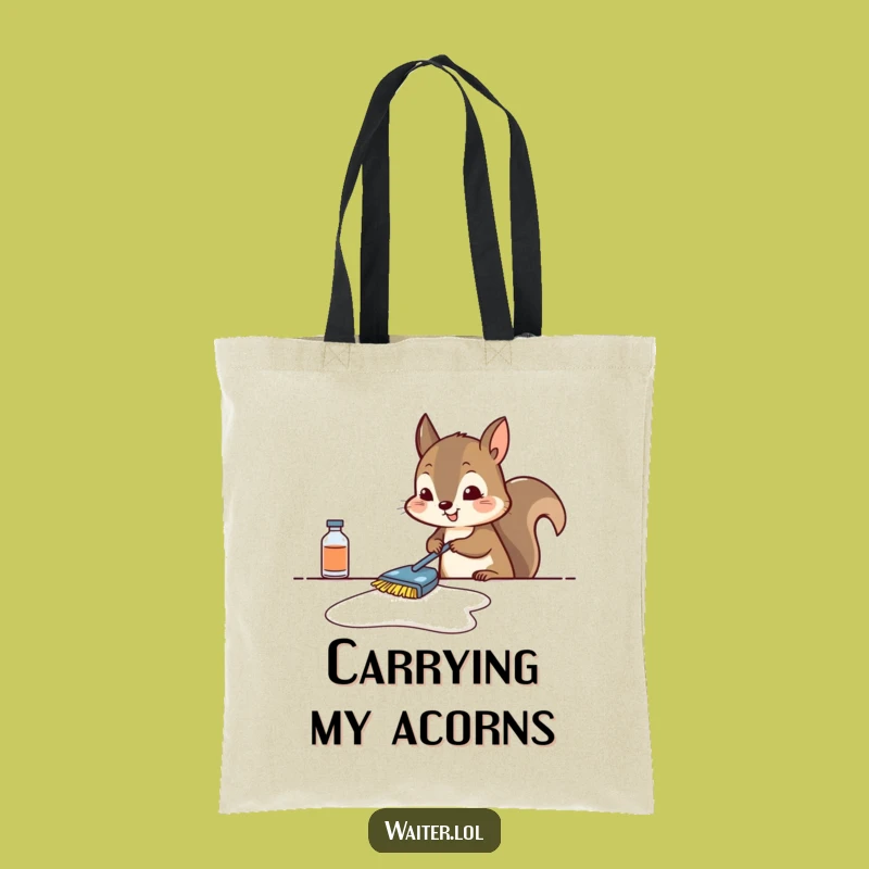 Funny Squirrel Cleaning Tote Bag - Carry Your Essentials & Tidiness, Fun Gift!