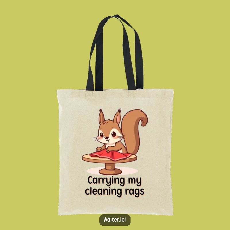 Funny Squirrel Cleaner Tote Bag: Carry Your Essentials, Organized Gift!