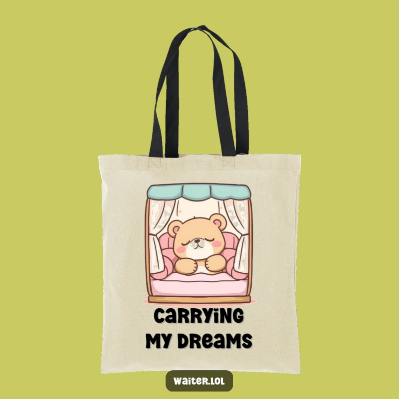 Funny Sleepy Bear Tote Bag: Carry Your Comfort and Relaxation