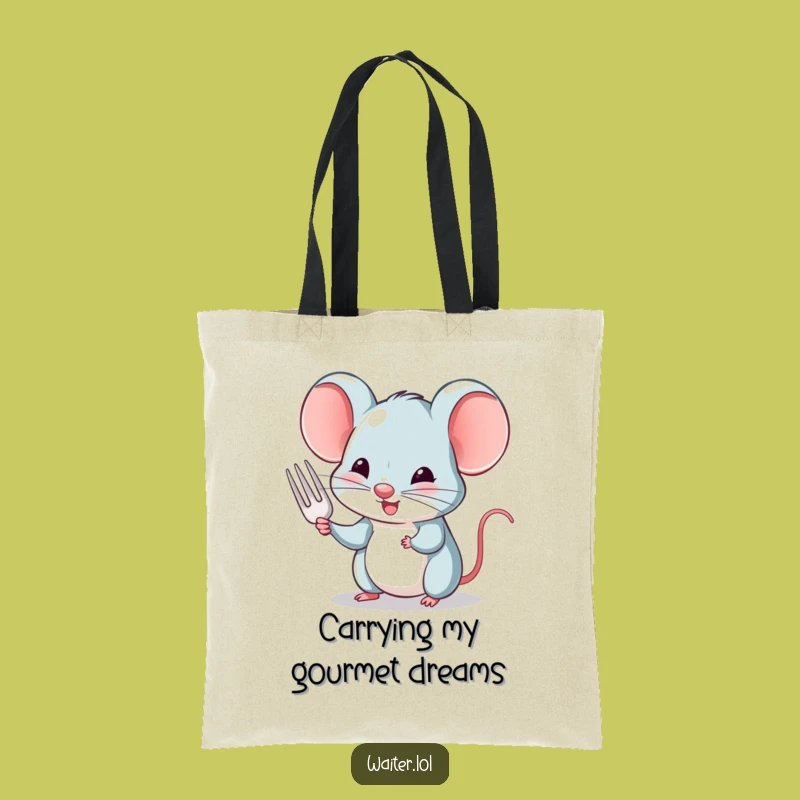 Funny Mouse Offering Tote Bag: Carry Your Essentials with Charming Humor