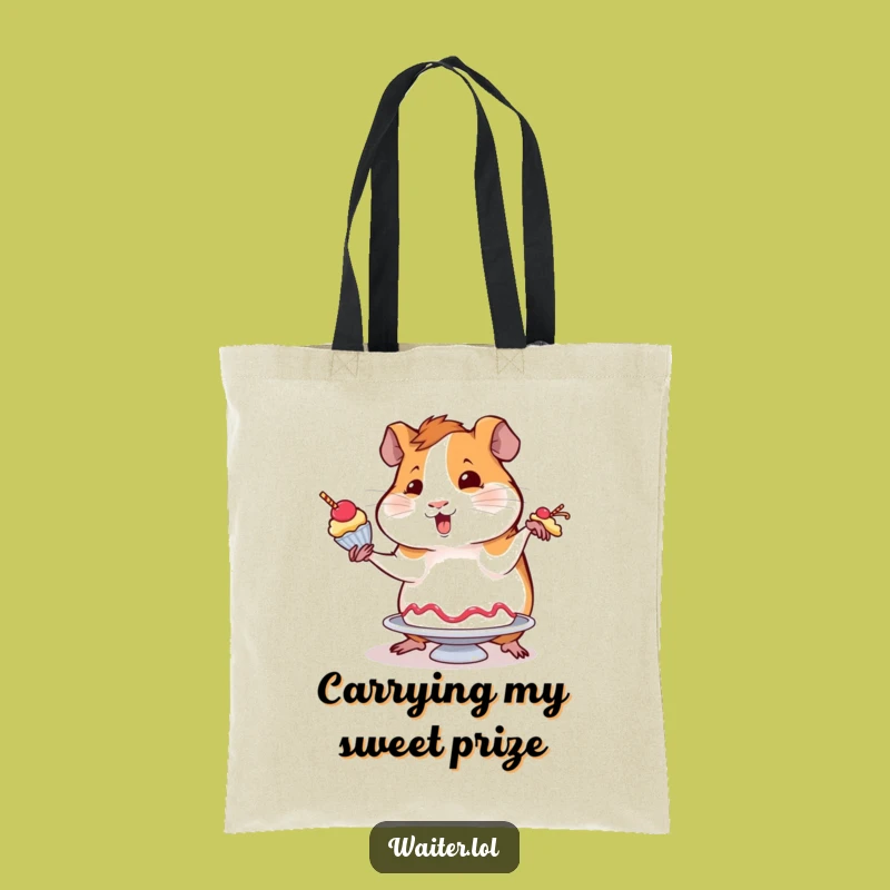Funny Wobbly Guinea Pig Tote Bag - Carry Your Treats with Style