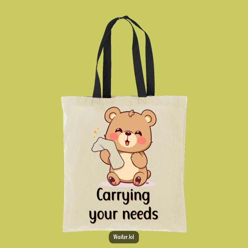 Funny Bear Tote Bag: Carry Cheer with Enthusiastic Style