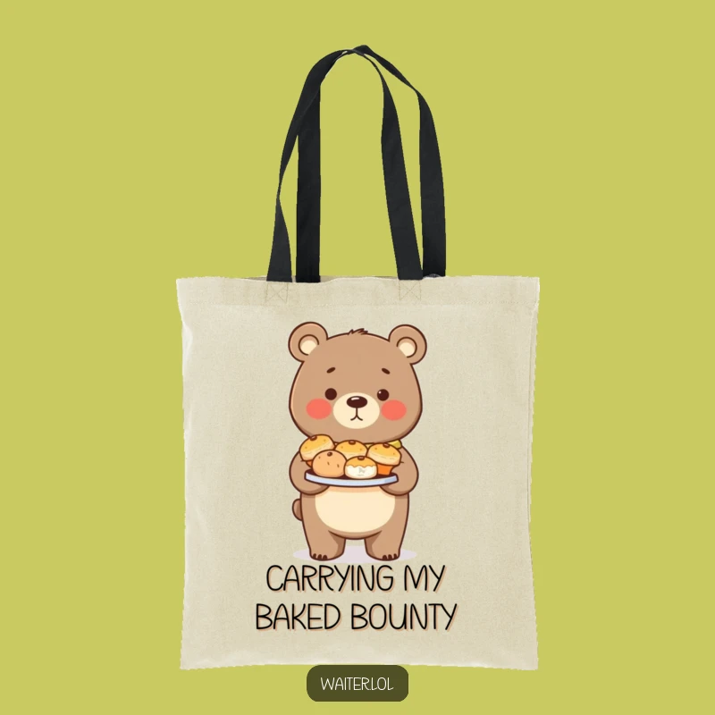 Funny Bear Pastry Tote Bag: Carry Treats in Style, Perfect Gift