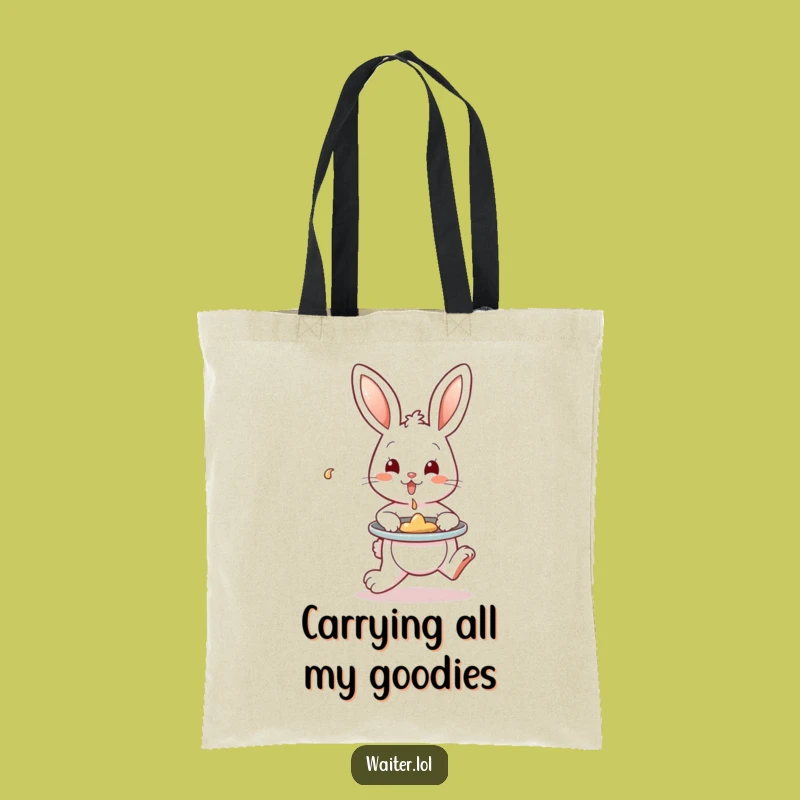 Funny Bunny Spill Tray Tote Bag: Carry with Care, Your Perfect Funny Gift!