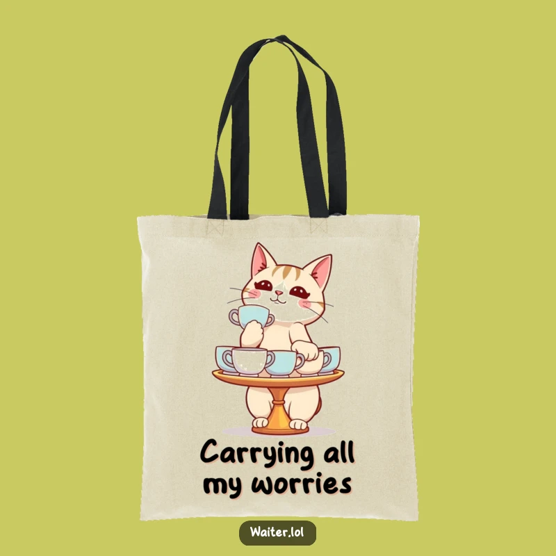 Funny Cat Teacup Tote Bag - Carry Your Essentials with Style, Fun Gift!