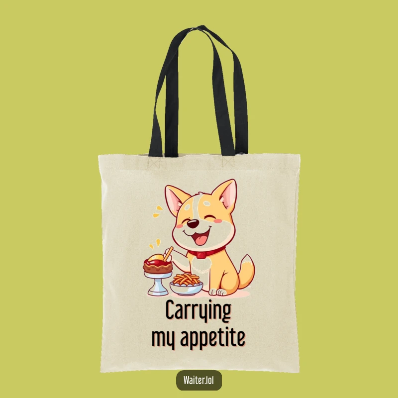 Funny Dog Menu Tote Bag: Carry Your Goodies with a Pointing Pup, Great Funny Gift
