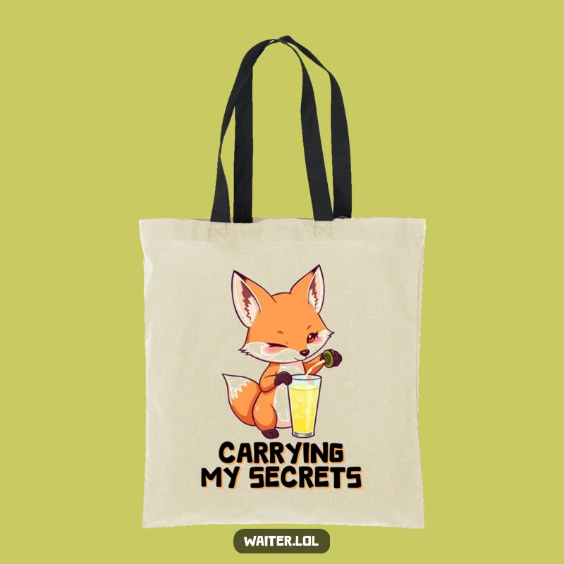 Funny Fox Pouring Drink Tote Bag - Carry Your Goods with Style, Fun Gift!