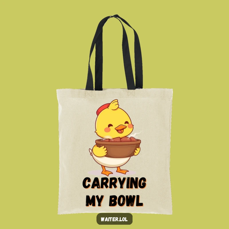 Funny Happy Duck Bowl Tote Bag: Carry Your Goodies with Pride