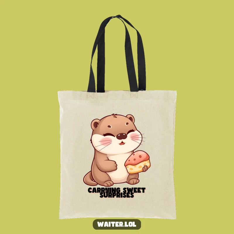 Funny Otter Pastry Tote Bag: Carry Your Treats with a Winking Otter, Great Funny Gift