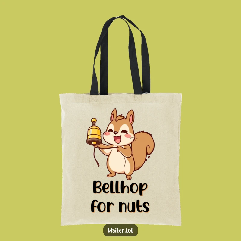 Funny Squirrel Service Bell Tote Bag: Carry Your Essentials with a Smile