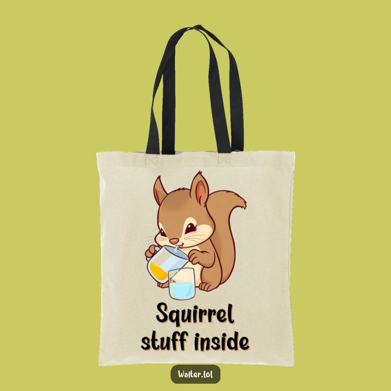 Funny Squirrel Bartender Tote Bag: Carry Your Goods with a Hilarious Rodent